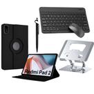 Kit Completo P/tablet Redmi Pad 2 11' 2025 Capa + teclado Mouse + Suporte Tablet + Caneta Touch