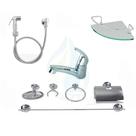 KIT COMPLETO PARA BANHEIRO 1 Torneira Mono Up Abs Cromado + 1 Porta Shampoo Canto + 1 Kit Acessórios + 1 Ducha Higiêni
