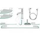 KIT COMPLETO PARA BANHEIRO 1 Torneira Slim Abs Cromado + 2 Porta Shampoo Canto + 1 Kit Acessórios QUADRADO + 1 Ducha A KIT COMPLETO PARA BANHEIRO 1 Torneira Slim Abs Cromado + 2 Porta Shampoo Canto + 1 Kit Acessórios QUADRADO + 1 Ducha A