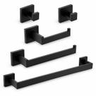 kit completo para banheiro preto fosco premium luxo banheiro moderno Casa Moderna Porta Toalhas Porta Papel Toalheiro