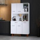 Kit Completo para Cozinha Armário Compacto com Nichos Multiuso, 5 Portas e 1 Gaveta