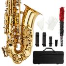 Kit Completo para Estudantes de Saxofone Alto Ktaxon em Brass Eb
