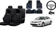 Kit Completo para Interior Corolla 08-13: Capa de Couro + Tapete + Capa de Volante