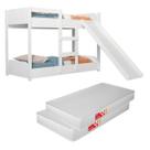 Kit Completo Para Quarto Crianças Incluso Mini Beliche Escorregador Colchões Ortobom