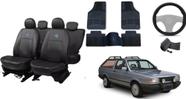 Kit Completo Parati 82-96: Capa de Couro + Tapete + Capa de Volante Estiloso