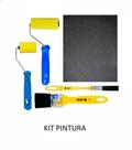 Kit Completo Pintura Esmalte Metal Madeira 07 Peças 2 Rolos Tigre 1341 + 2 Pincéis 519 + 3 Lixas Ferro