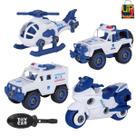 Kit Completo Policia 7 peças 4 Veiculos e 3 Acessorios