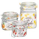 Kit Completo Pote Hermético de Vidro Bormioli Rocco Fido 3pçs Transparente Original Itália