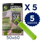 Kit Completo Sacos a Vácuo Bomba Organizador de Viagem Guarda Roupa Economize Espaço
