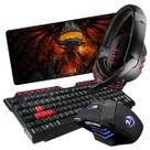 Kit Completo Teclado, Mouse 3200DPI,Headset, Mousepad Grande de 70X35 Gamer