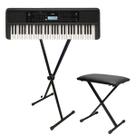 Kit Completo Teclado Yamaha Psr-E383 61 Teclas + Suporte e Banco