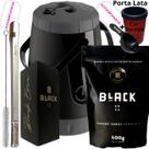 Kit Completo Tereré Black Erva Mate Garrafa térmica Unitermi Copo Inox Bomba de Mola Inox Quadrada