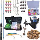 Kit Completo Vara De Pesca P/ Molinete 45 Itens Kit Infantil