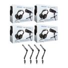 Kit Completo Zoom ZDM-1 para Podcast com 4 Microfones, Fones, Cabos e Braços Articulados (8 Itens)