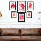 Kit Composição 6 Quadros Vermelho e Rosa Matisse - Corais