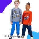 KIT composto por 2 conjuntos de moletom SORTIDOS com e sem capuz roupa para MENINO Tamanho 8 (MENINO) KIT composto por 2 conjuntos de moletom SORTIDOS com e sem capuz roupa para MENINO Tamanho 8 (MENINO)