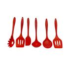 Kit Concha, Escumadeira, Colher, Espátula, Espátula Pão Duro e Pegador de Macarrão de Silicone 6 Peças