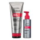Kit Condicionador e Leave In Glow Expert Nutrição Anti Frizz Limpeza e Brilho Eudora Siàge