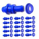 Kit Conector Inicial 16mm c/ Anel Fita Gotejadora+Chula Bilabial Vedação Sistema de Irrigação-10und