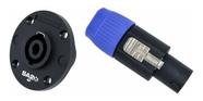 Kit Conector Plug Speakon Sa2x 4 Polos Macho E Femea Pro Nfe