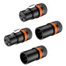 Kit conector roxtone xlr femea macho rotativo lx3 2 pares