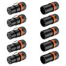 Kit conector roxtone xlr femea macho rotativo lx3 5 pares Kit conector roxtone xlr femea macho rotativo lx3 5 pares