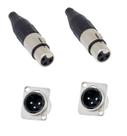 Kit conector santo angelo xlr 2 macho painel e 2 femea linha