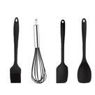 Kit Confeitaria Cozinha Multiuso Silicone 4 Peças Preto - Mundiart