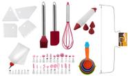 Kit Confeitaria Master 42 Peças Bicos Raspadores Nivelador e Utensílios Silicone Elite - Yangzi