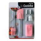 Kit Confeiteiro 2 Espatulas 3 bicos, 1 Saco 1 Adaptador Rosa Kit Confeiteiro 2 Espatulas 3 bicos, 1 Saco 1 Adaptador Rosa