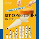 Kit Confeiteiro 25 Peças Para Decoração De Bolo E Cupcakes