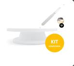 Kit Confeiteiro Bailarina Giratória Branca + Espátula 32cm para Ganachear