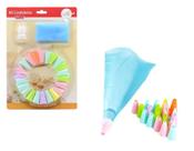 Kit Confeiteiro Decorador de Bolo 1 Saco para Confeitar + 1 Suporte + 22 Bicos Plásticos Colorido