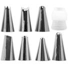 Kit Confeiteiro Inox 7 Bicos E 1 Adaptador Confeitar Bolo Cupcaket Yins CT2899