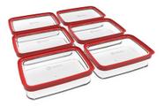 Kit Conjunto 06 Potes Herméticos Para Mantimentos Acrílico