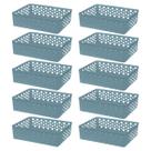 Kit Conjunto 10 Cestos Médio 24,2x19 Eficiente Organizador Decorativo Prático Empilhável Resistente Multiuso Kit Conjunto 10 Cestos Médio 24,2x19 Eficiente Organizador Decorativo Prático Empilhável Resistente Multiuso