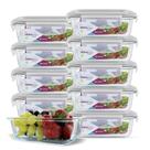 Kit Conjunto 10 Potes Vidro Hermético Tampa Plástico Marmita Mantimentos 370ml Kit Conjunto 10 Potes Vidro Hermético Tampa Plástico Marmita Mantimentos 370ml