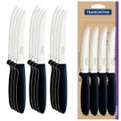 Kit Conjunto 12 Facas Para Churrasco Lâmina Aço Inox Tramontina Faca De Pão Com Serra Varias Cores