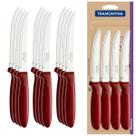 Kit Conjunto 12 Facas Para Churrasco Lâmina Aço Inox Tramontina Faca De Pão Com Serra Varias Cores