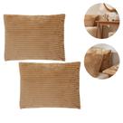 Kit Conjunto 2 Almofadas Decorativas Retangulares Caramelo Em Veludo Para Sofá Ou Cama