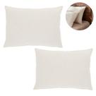 Kit Conjunto 2 Almofadas Decorativas Retangulares Minimalistas Off White