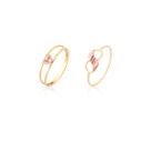 Kit Conjunto 2 Anéis Coração E Infinito Ouro 18k Puro Rosé