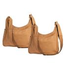Kit Conjunto 2 Bolsa Média Transversal / Ombro Regulável Feminina Bolso Externo Diagonal Frontal Fechamento Magnético Zíper
