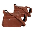 Kit Conjunto 2 Bolsa Média Transversal / Ombro Regulável Feminina Casual Antifurto Fecho Magnético Zíper