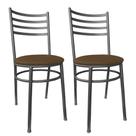 Kit Conjunto 2 Cadeiras Para Cozinha Mesa Jantar Bar Lanchonete Restaurante Preta Estofado Marrom Kit Conjunto 2 Cadeiras Para Cozinha Mesa Jantar Bar Lanchonete Restaurante Preta Estofado Marrom