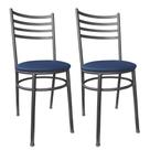 Kit Conjunto 2 Cadeiras Para Cozinha Mesa Jantar Bar Lanchonete Restaurante Preta Estofado Oceano