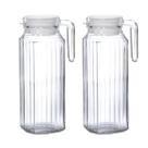 Kit Conjunto 2 Jarra Clássica De Vidro Para Suco Água 1 Litro Resistente