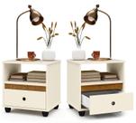 Kit Conjunto 2 Mesa De Cabeceira Mudo Box Retro Quarto Cama Várias Cores