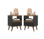 kit Conjunto 2 Mesas de cabeceira Retro Quarto Cama Ted Cores