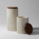 Kit Conjunto 2 Potes Decorativos Organizadores Multiuso Em Poliresina Design Rústico E Contemporâneo